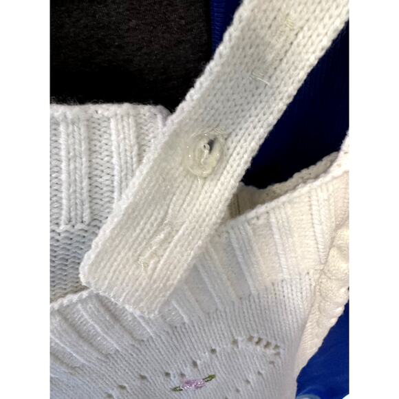 525 Born In Bklyn Hearts & Flowers Embroidered Cropped Cami White M - Picture 9 of 11